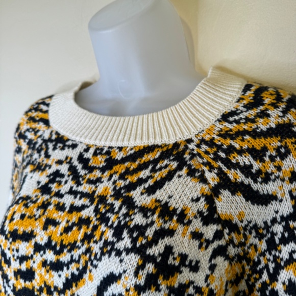 Rachel Comey Animal Print Wide Long Sleeve Wool Blend Stretch Fall Knit Sweater - Picture 5 of 14